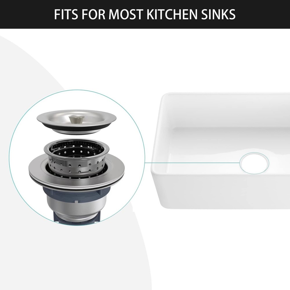 Sink Strainer Kitchen Sink Drain Assembly Kit 3-1/2 Inch with Kitchen Sink Dr...