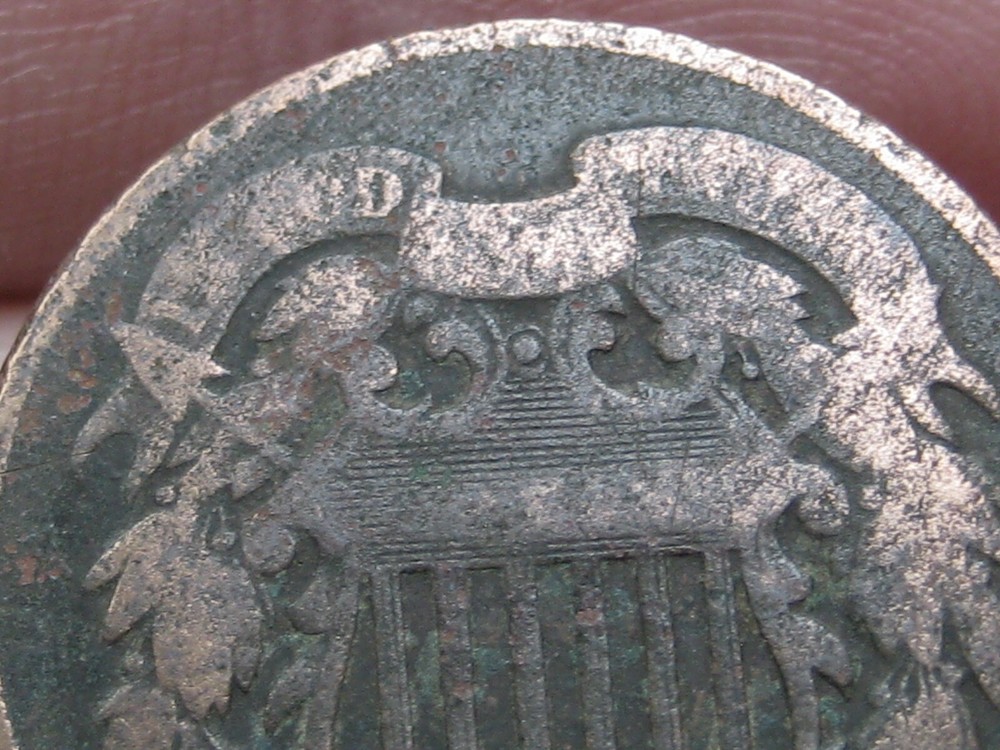 1864 Two 2 Cent Piece- Large Motto, Fine Obverse Details