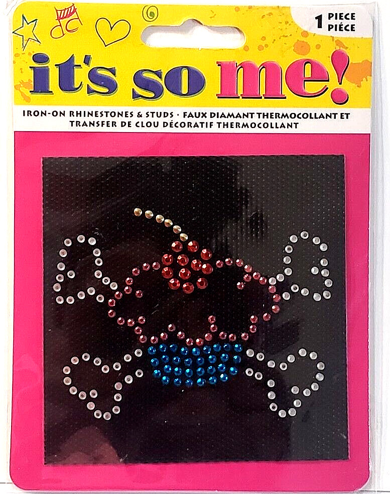 IT'S SO ME! Iron-On Rhinestones & Studs - CUPCAKE & BONES - 1 pc