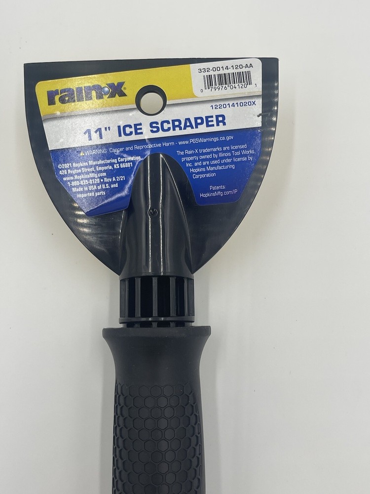 rainX 11" Ice Scraper for Icy Windows Windshield Winter Dual Sided Strong Handle