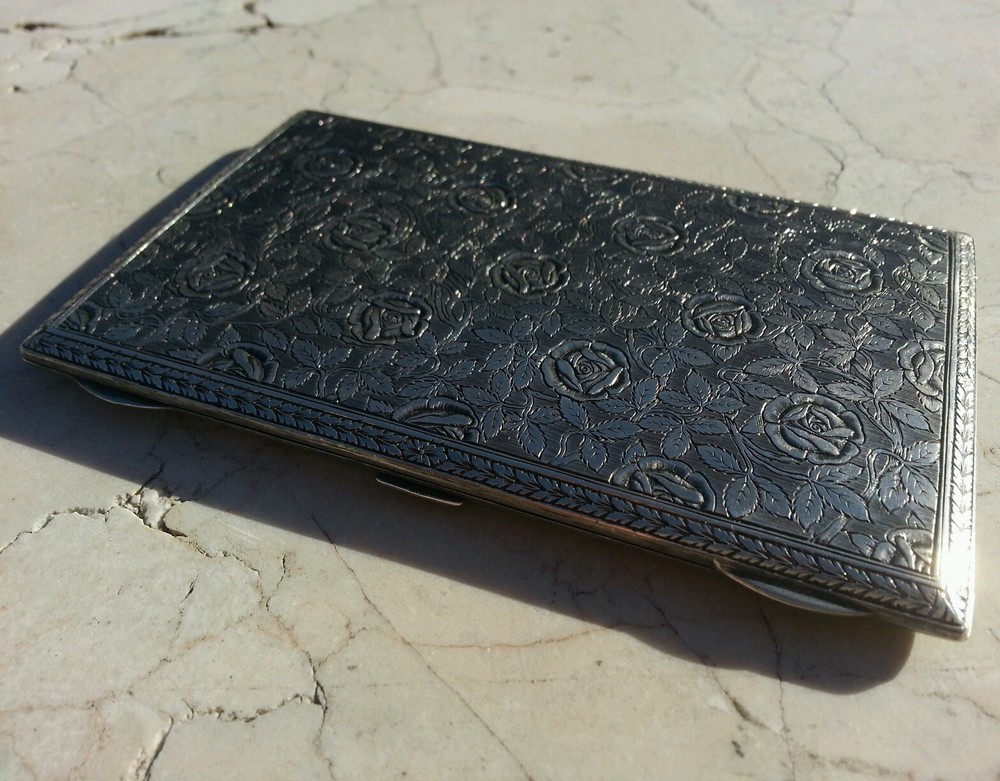 ANTIQUE SOLID SILVER, SUPERB ANTIQUE SILVER CIGARETTE CASE, CUSTOM COMMISSION