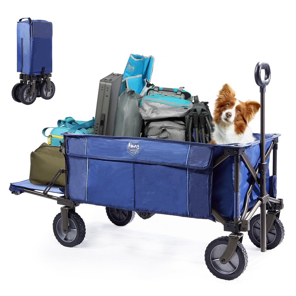 Tailgate Collapsible Folding Wagon Cart, Heavy Duty Utility Push Pull Beach W...