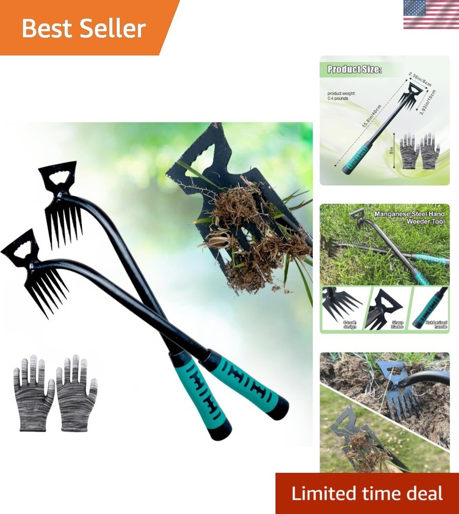 Compact Gardening Weeder Tool - 6 Claw Design for Efficient Weed Removal