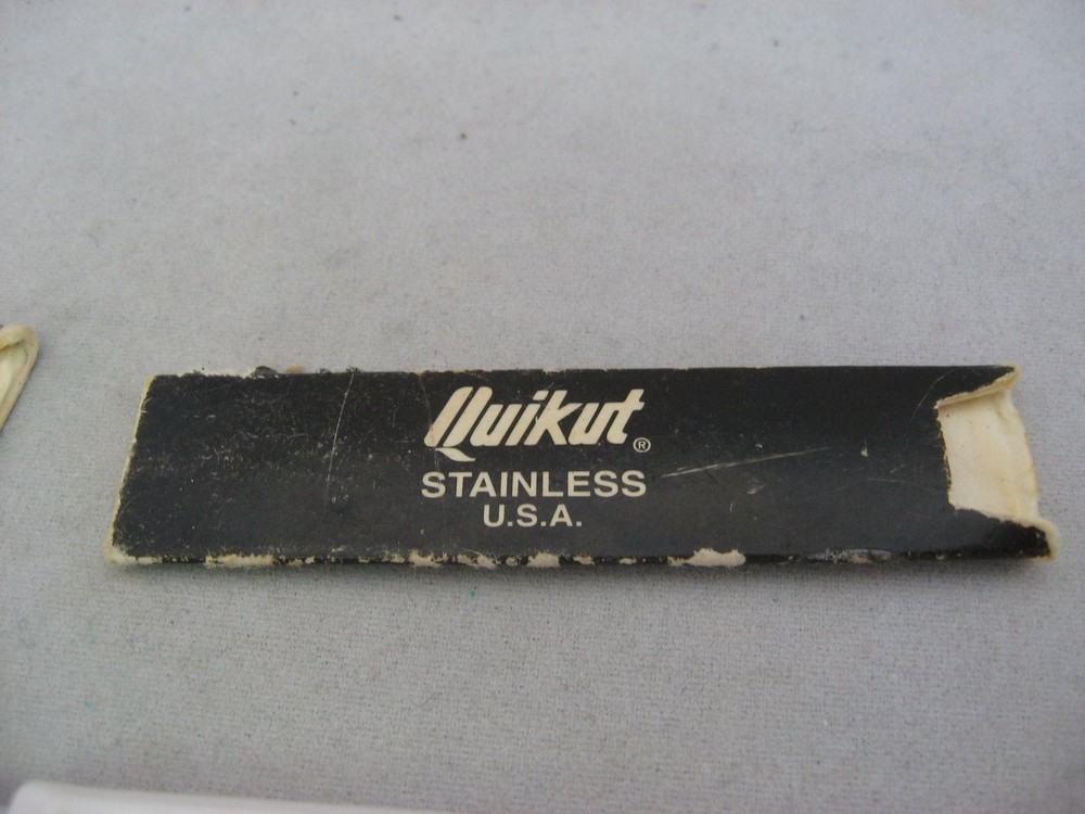 2 Two Vintage White Handle Quikut Kitchen Knives ~ Nice Condition~