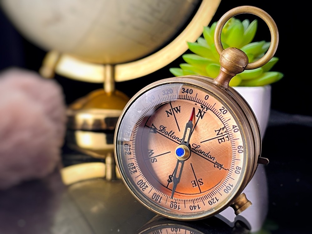 2" Handmade Brass & Copper Compass Vintage Dollond London Compass