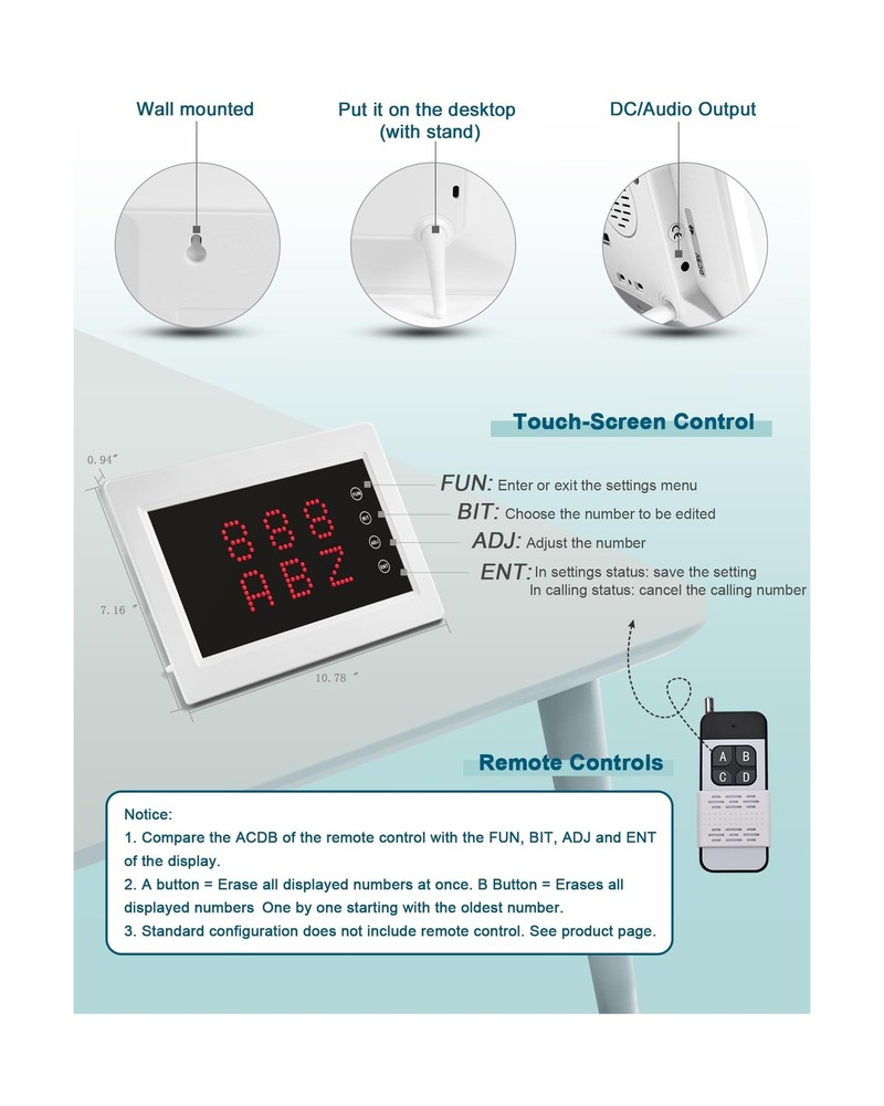 Caregiver Pager System Nursing Pagers Wireless Calling System with 1 Display ...
