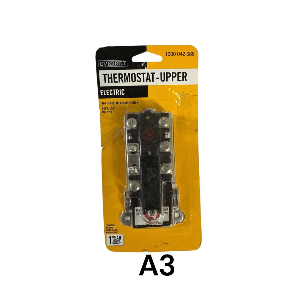 Everbilt T-O-D Style Upper-Element Thermostat Black EBTSTAT-UP Open box.