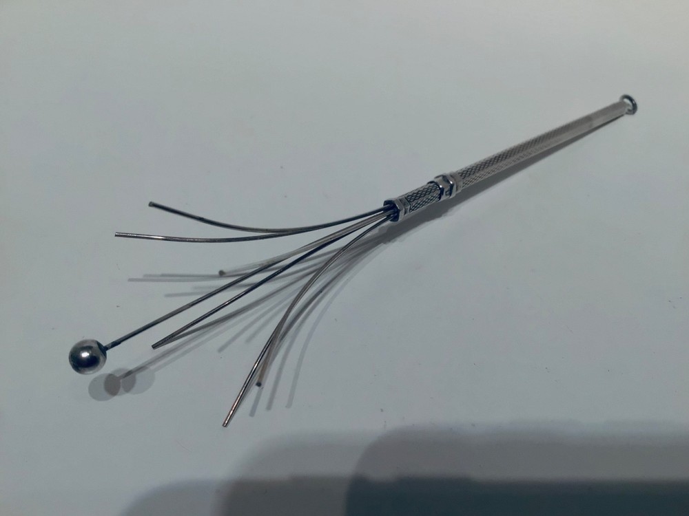 Nice Solid Sterling Silver Champagne Swizzle Stick, Birmingham, Deakin & Francis