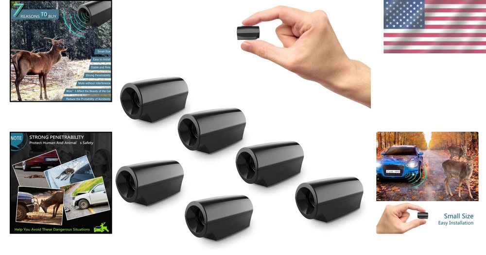 Compact Deer Warning Whistles: 6 Pack, Easy Install, ABS Safety Device