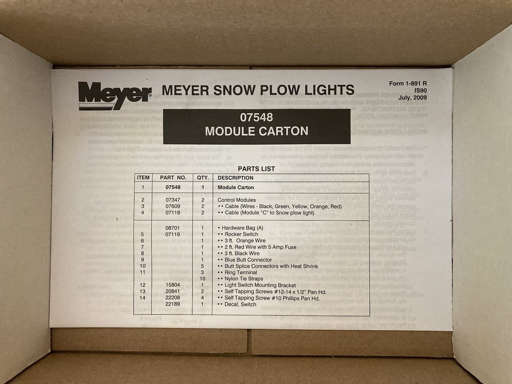 Meyer Nite Saber Headlight Wiring Module Kit 07548