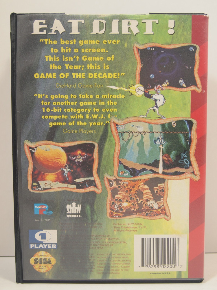 Earthworm Jim (SEGA Genesis) Authentic BOX ONLY