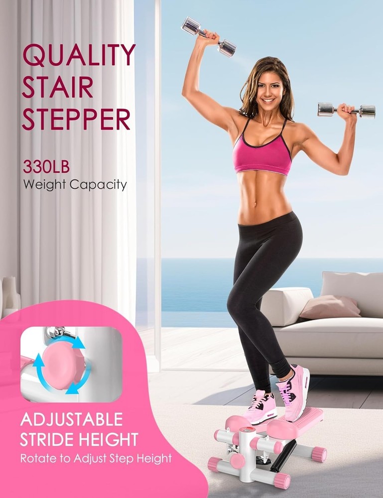 Compact & Quiet Stair Stepper with Adjustable Height - Ideal for Home Workouts