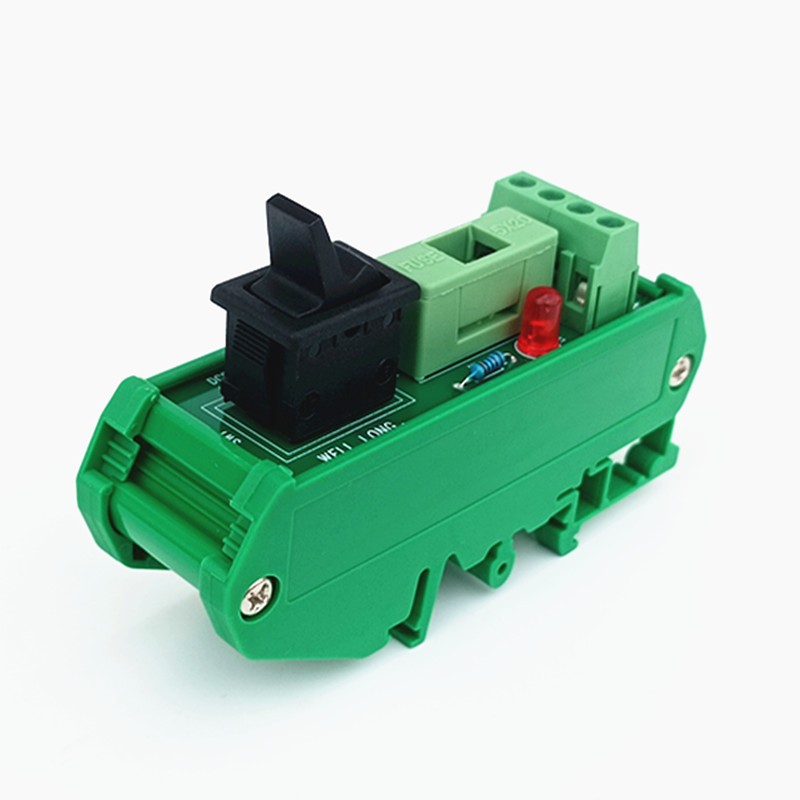 Ultra-thin DIN Rail Mount Toggle Switch DC Power Distribution Strip Module