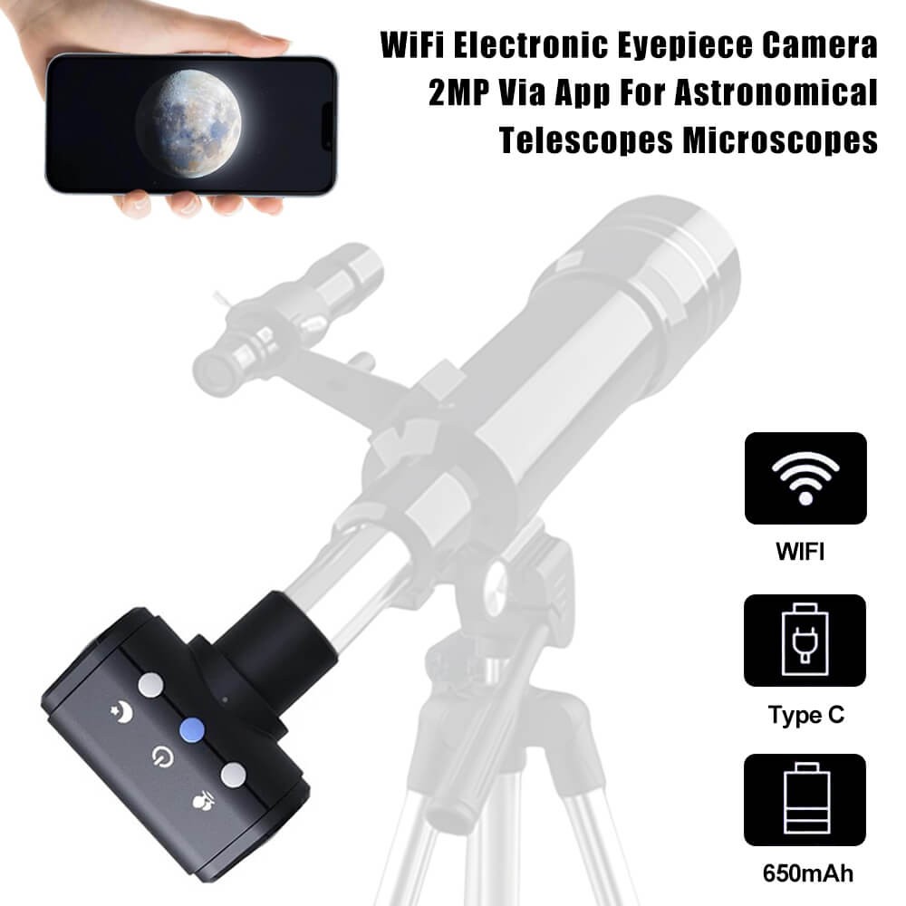 WiFi Digital Microscope Eyepiece Camera 2MP with App for Smartphone Tablet Mac