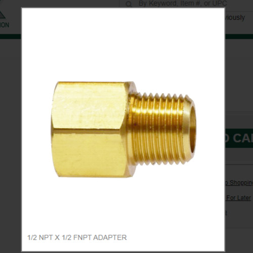 1/2 NPT X 1/2 FNPT ADAPTER # 28196