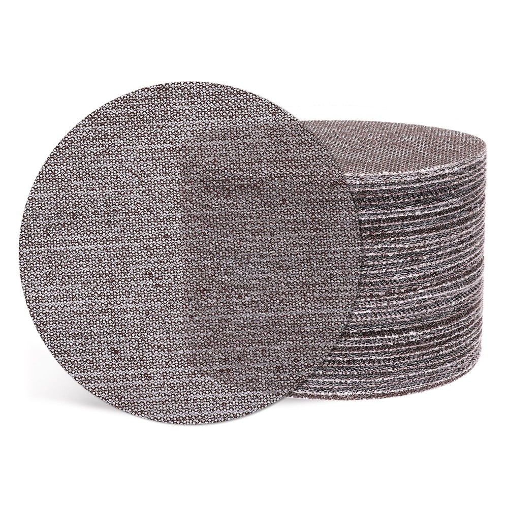 50 Pcs 5 Inch 100 Grit Hook and Loop Grid Sanding Discs