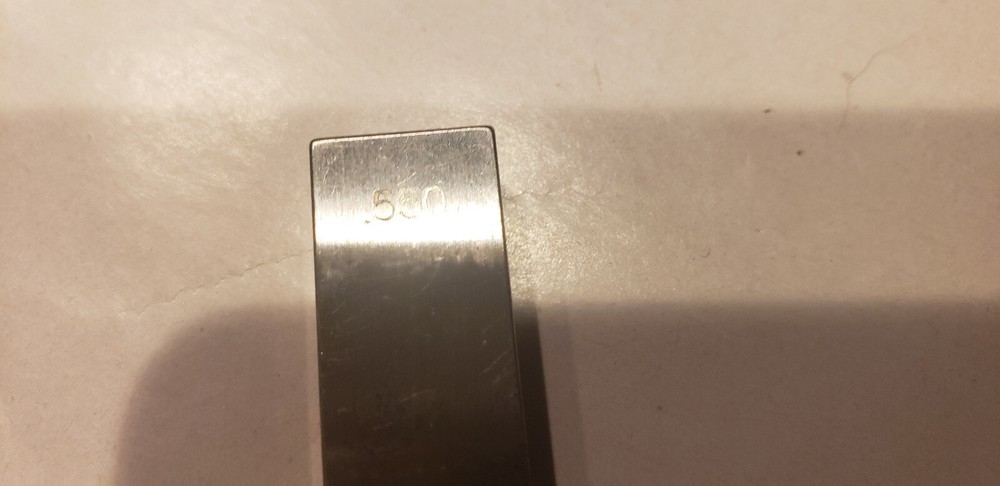 .550" Fowler Rectangular Steel Gage Gauge Block.