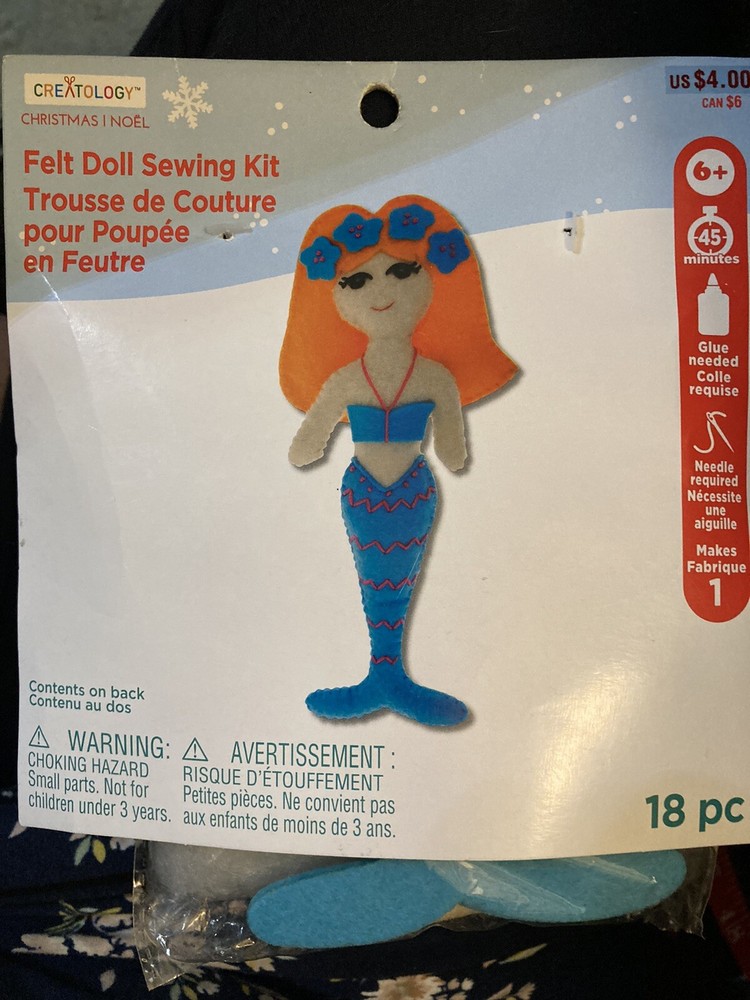 CREATOLOGY Mermaid Felt Doll Sewing Kit New