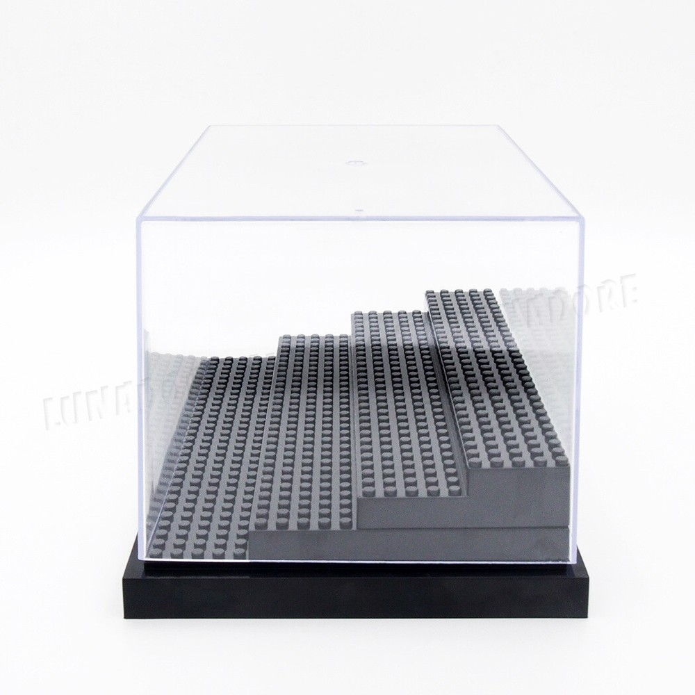 4-Steps Acrylic for Minifigure Display Case Stackable Box Clear Dustproof Clear