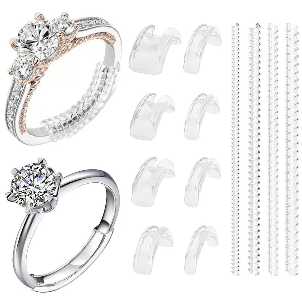 12 Pack Ring Sizers for Loose Rings, Size Adjuster, Invisible Clear