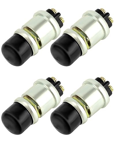 Engine Start Push Button Switch, 4 Pcs 12V 50A Momentary Start Switch for Car