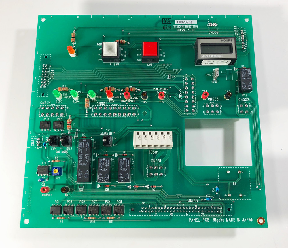 Rigaku FR-E SuperBright PANEL_PCB Rotating Anode Controller Board C038-7-1D