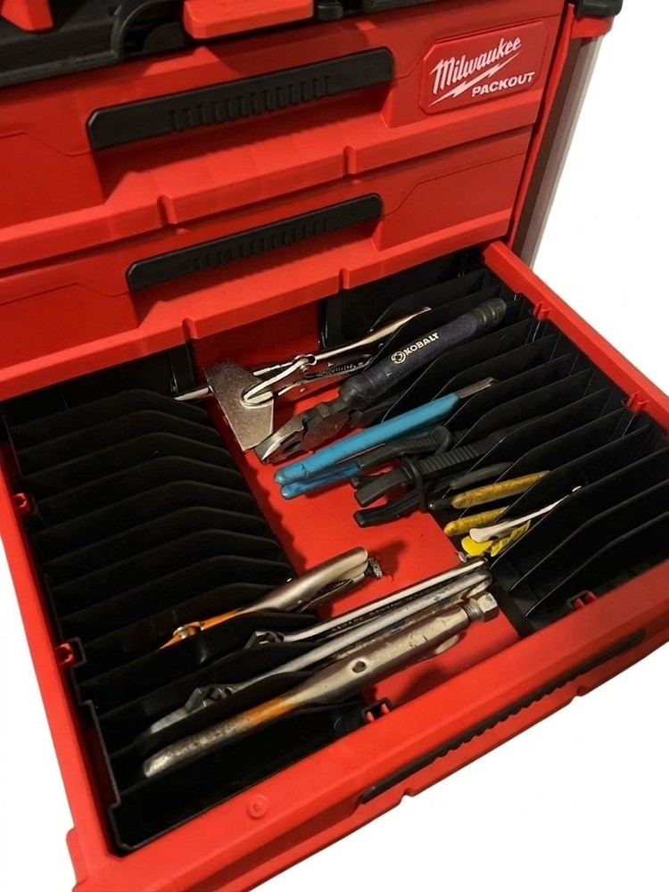 Pliers Organizer for Milwaukee 2 3 Drawer Packout – Insert Secure and Organized