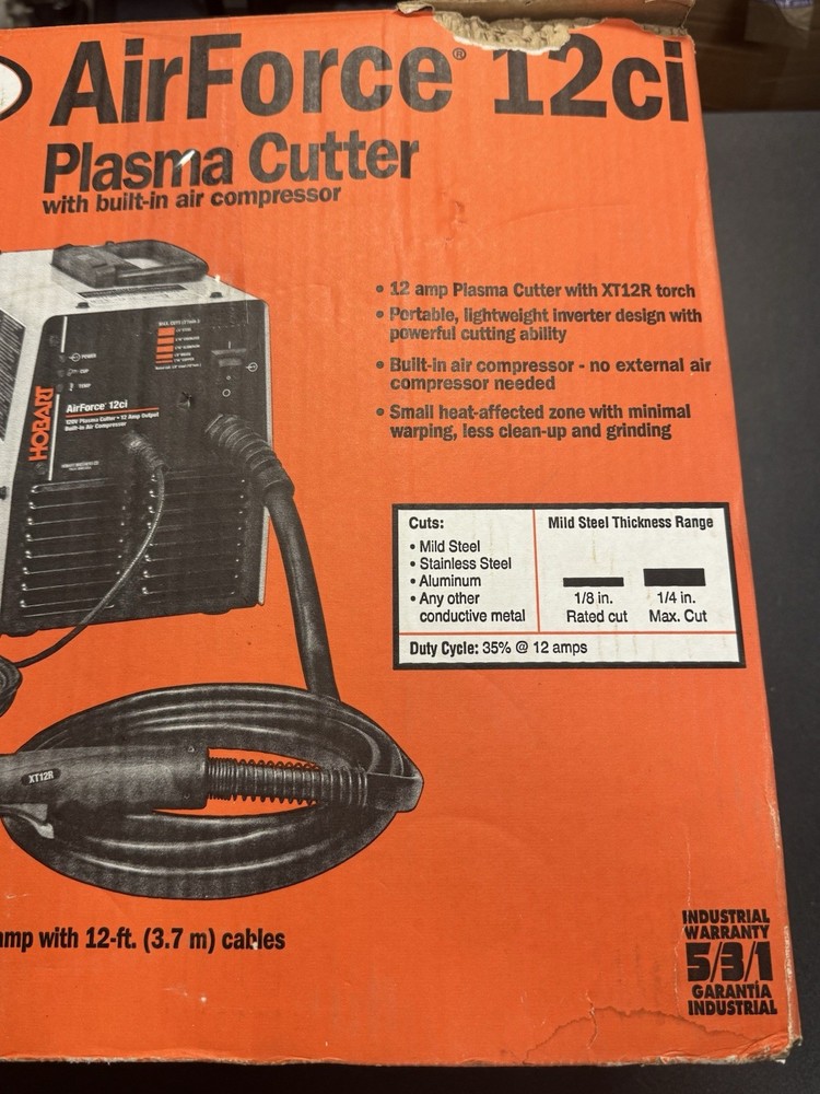 Hobart Plasma Cutter Airforce 12ci In Box
