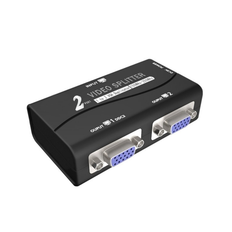 High Resolution VGA Splitter Amplifier Box For Double Monitors Projectors