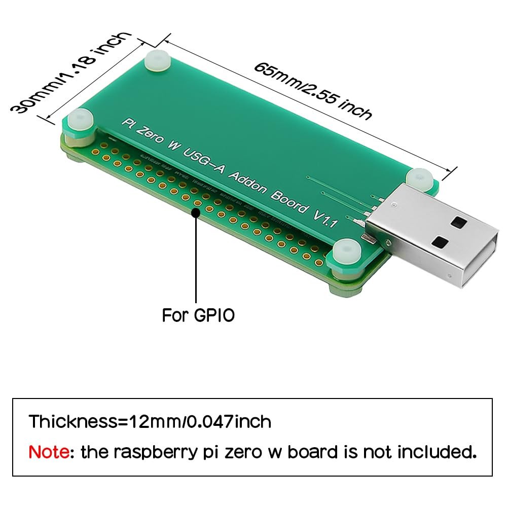 USB Dongle Board for Raspberry Pi Zero/Zero W/Zero 2/Zero 2W, BadUSB-Compatib...