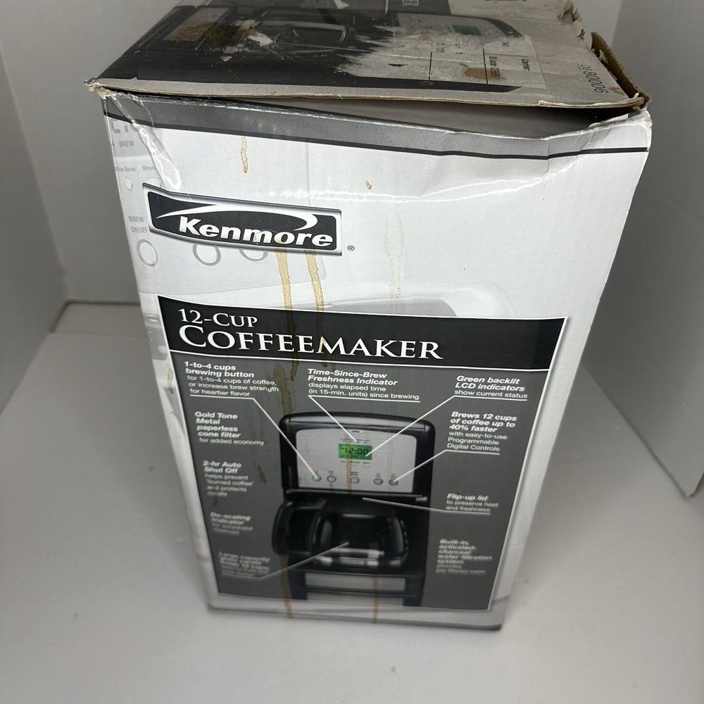 Kenmore 12 Cup Programable Filter Drip Coffee Maker 08 80006 Black Stainless