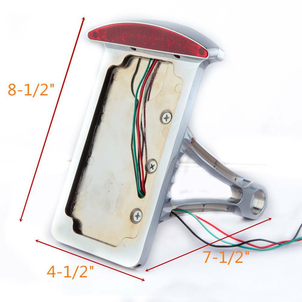 Chrome Motorcycle License Plate Bracket Holder LED Light for Harley Davidson