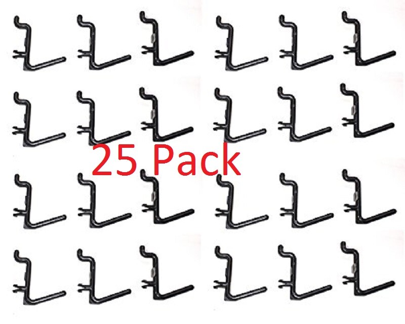Plastic Black L Style Pegboard Hook Kit - 25 Pack Tool PEGBOARD NOT INCLUDED