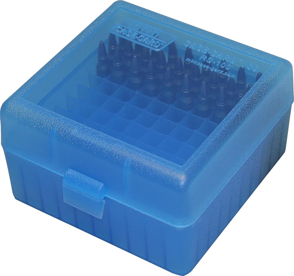 MTM 100 Round Rifle Ammo Box - Stackable, Durable Protection for Shooters