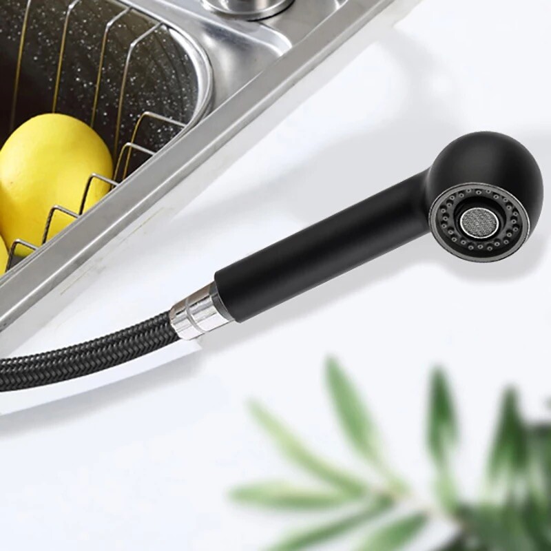 RV Kitchen Sink Faucet Spray Head Pull Down Out Nozzle Sprayer Replacement Black
