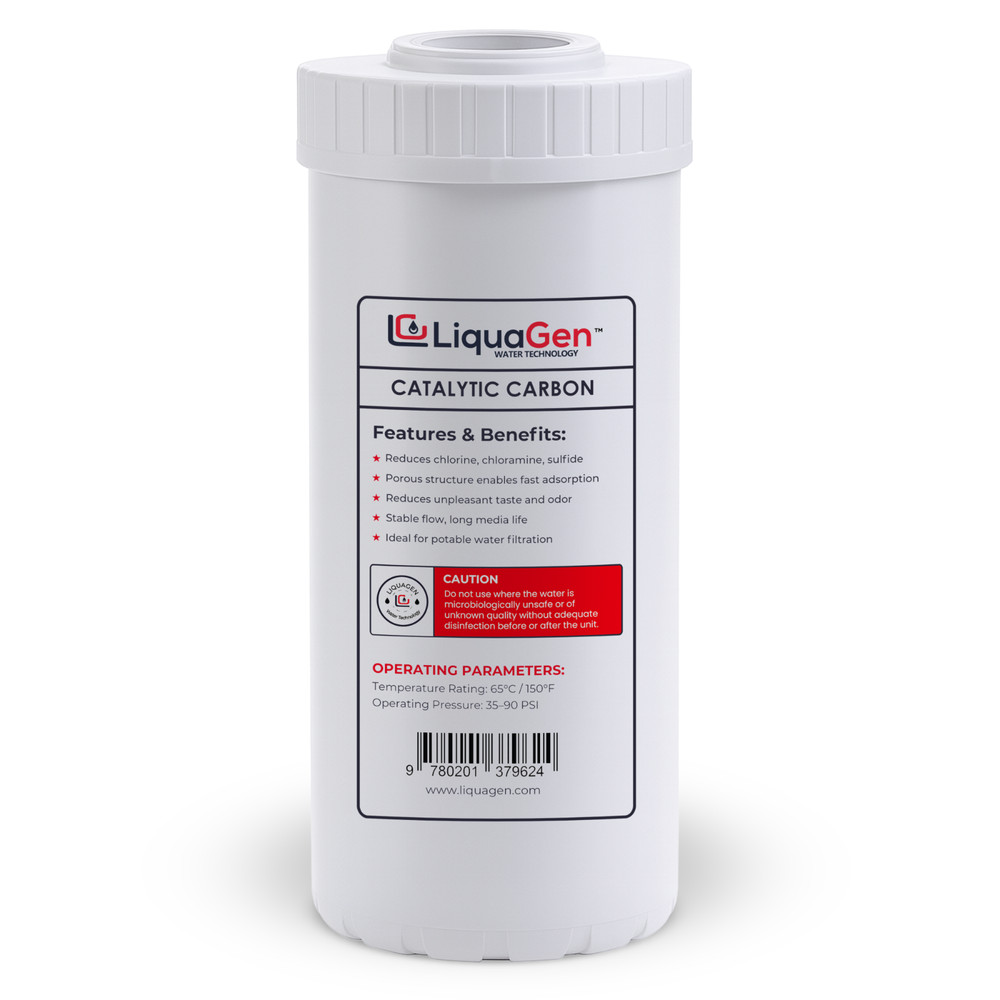 LiquaGen 4.5" x 10" Catalytic Carbon Filter Cartridge – Chlorine & Chloramine