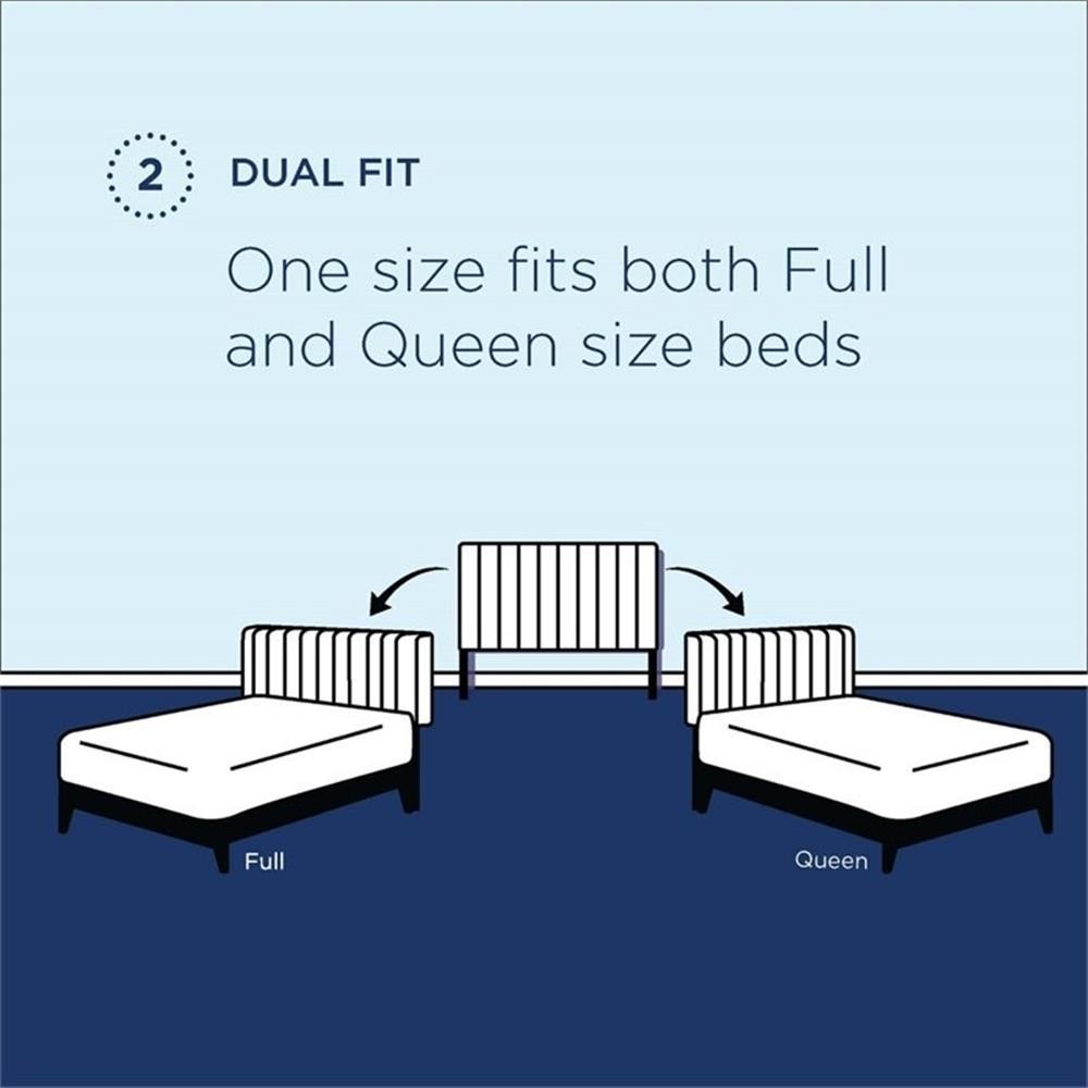 Pemberly Row Angular Channel Tufted Velvet Full/Queen Headboard in White
