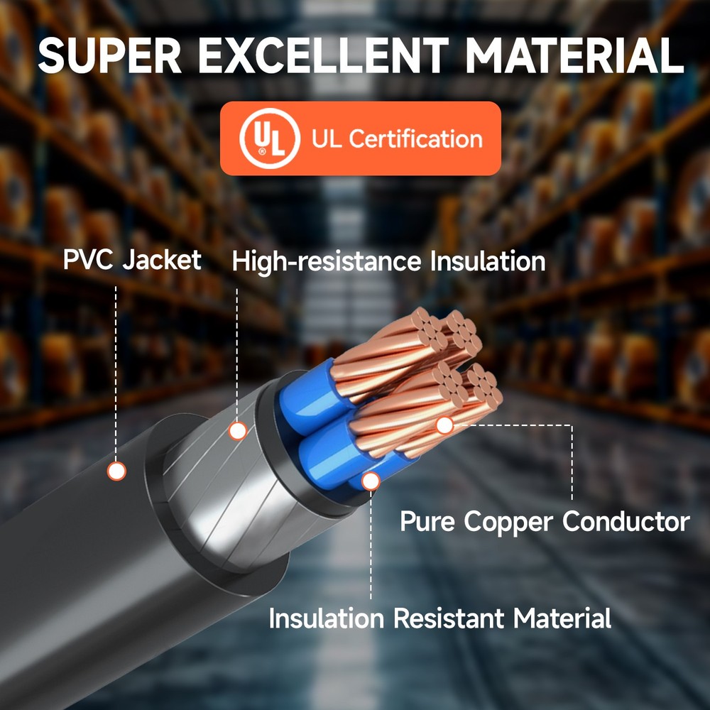 20FT 50Amp RV Power Generator Inlet Box NEMA L14-50P 125/250V Weatherproof