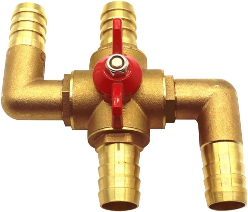 5/8" Heater Control Valve, 4-Way Automobile Heating Water Valve, Solid Brass