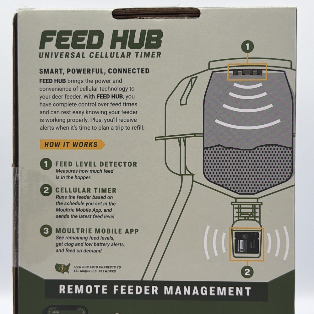 Moultrie Feed Hub - Universal Cellular Timer - Feed Level Detector **NEW**