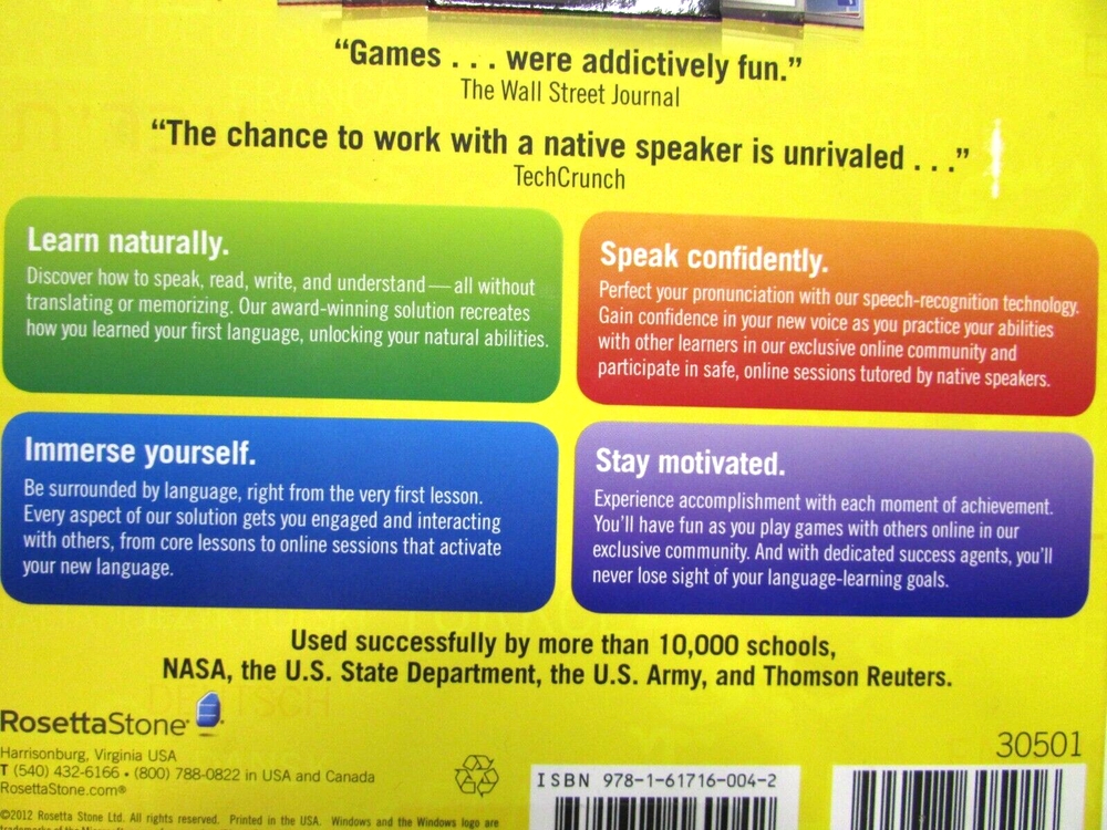 Rosetta Stone German Level 1 Version 4 for Windows, Mac - New