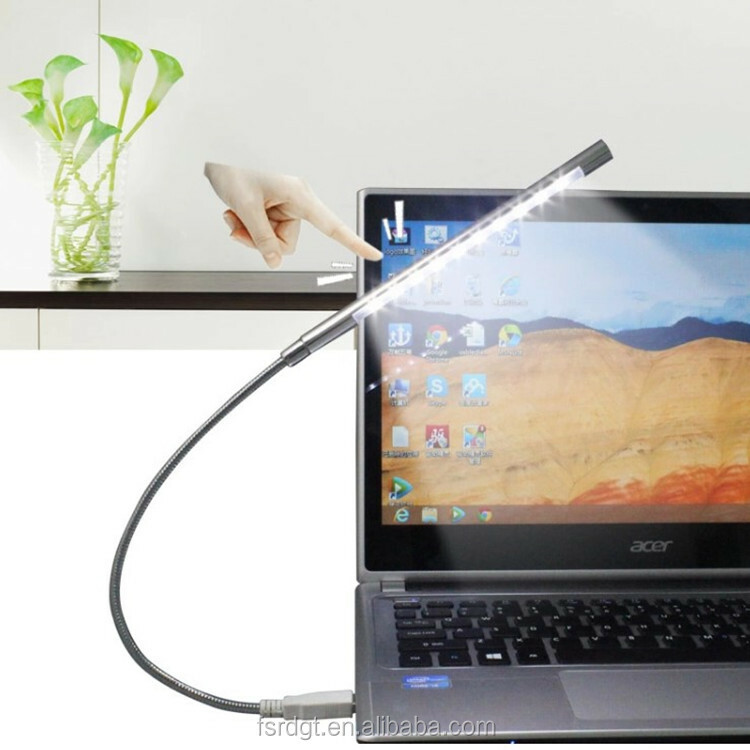 USB LED LIGHT / 10-LED's / FLEXIBLE LAMP / READING LIGHT color ( SILVER )