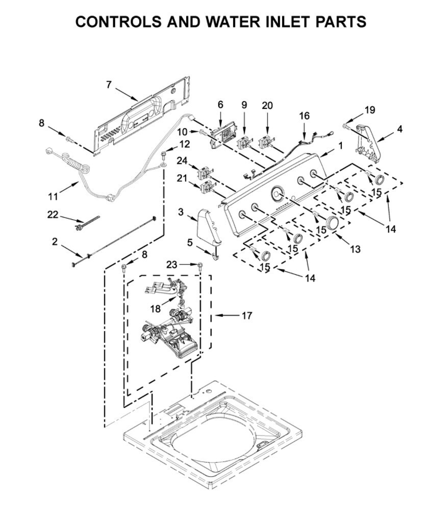 Maytag Washer: Controls Switch Wire Harness (W10694685) (P6042)