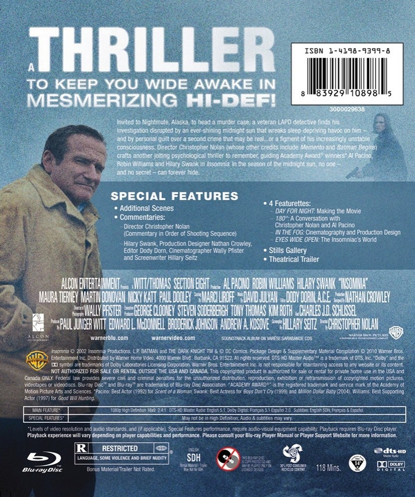 Insomnia Blu-ray Al Pacino NEW