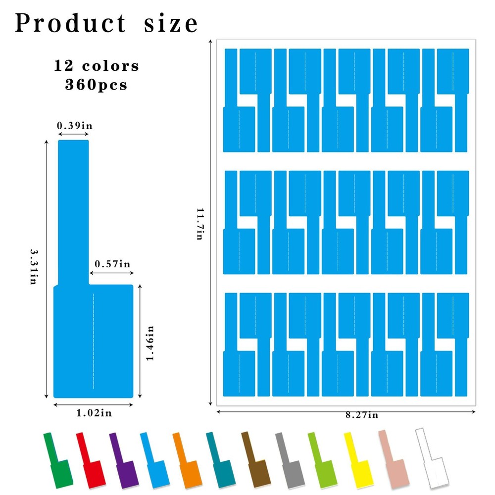360Pcs Waterproof Cable Labels Tags Write On Stickers Identification Wire Labels