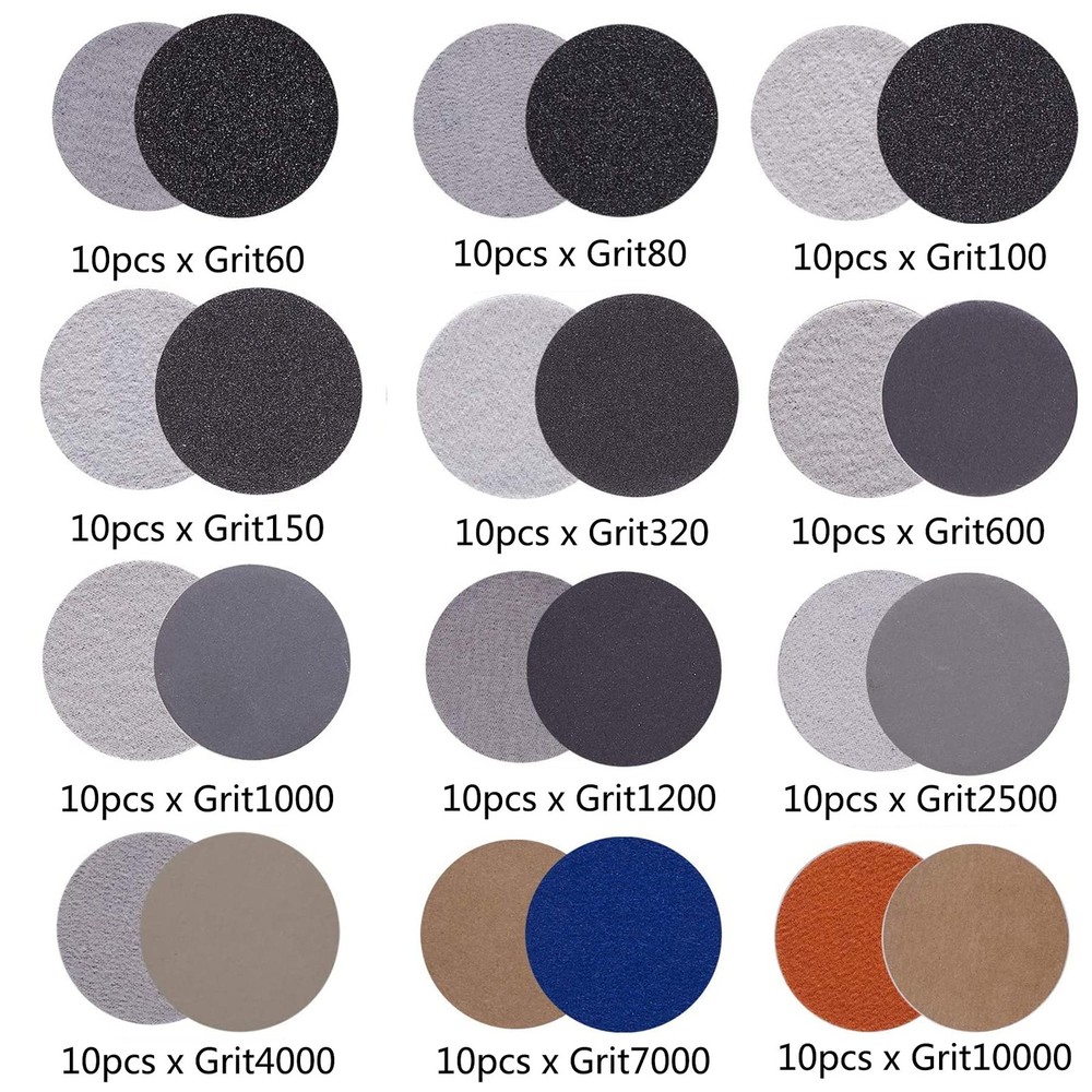 3 Inch Sanding Discs Drill Sanding Attachment Headlight Restoration Kit 60-10...