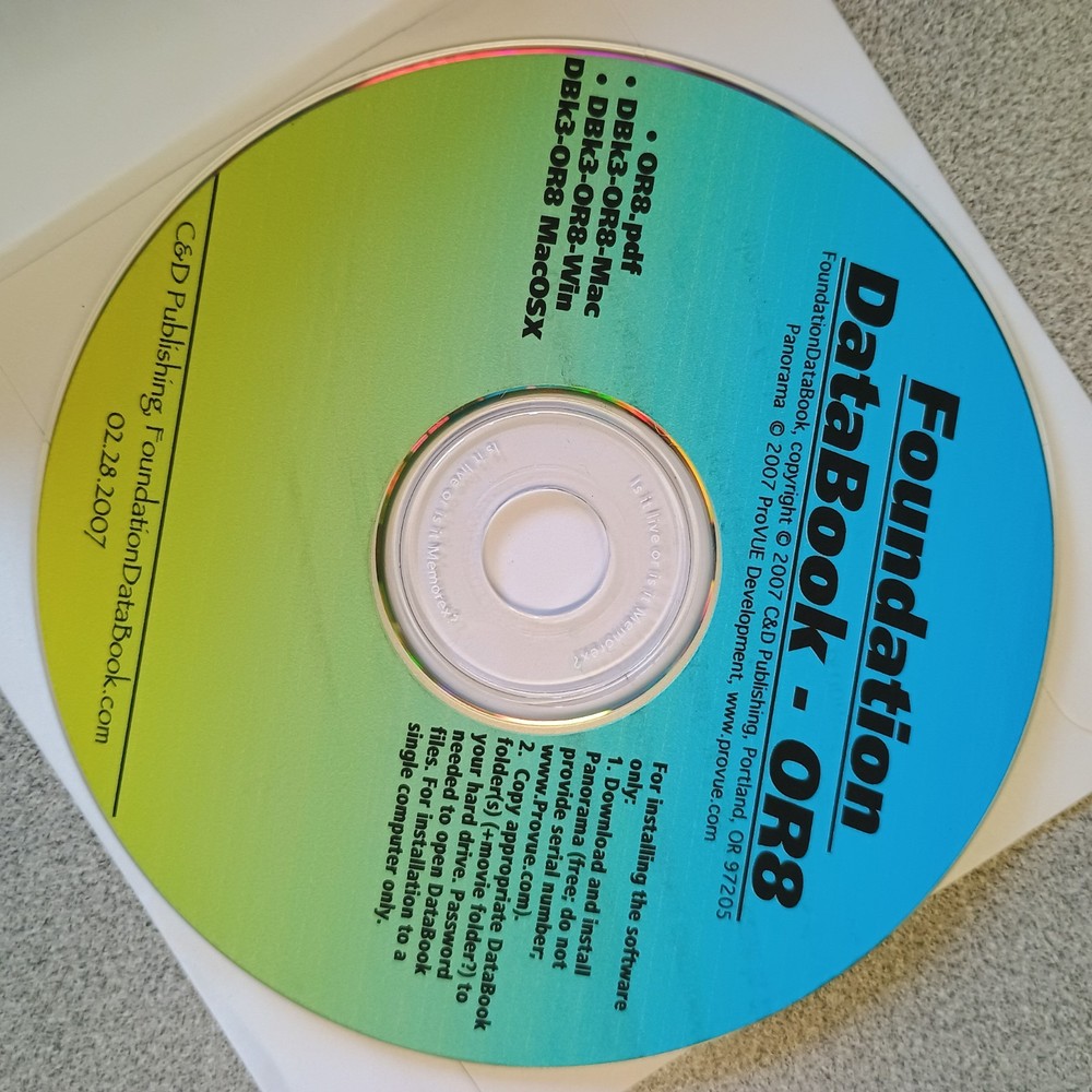 Foundation DataBook - OR8 Software Cd