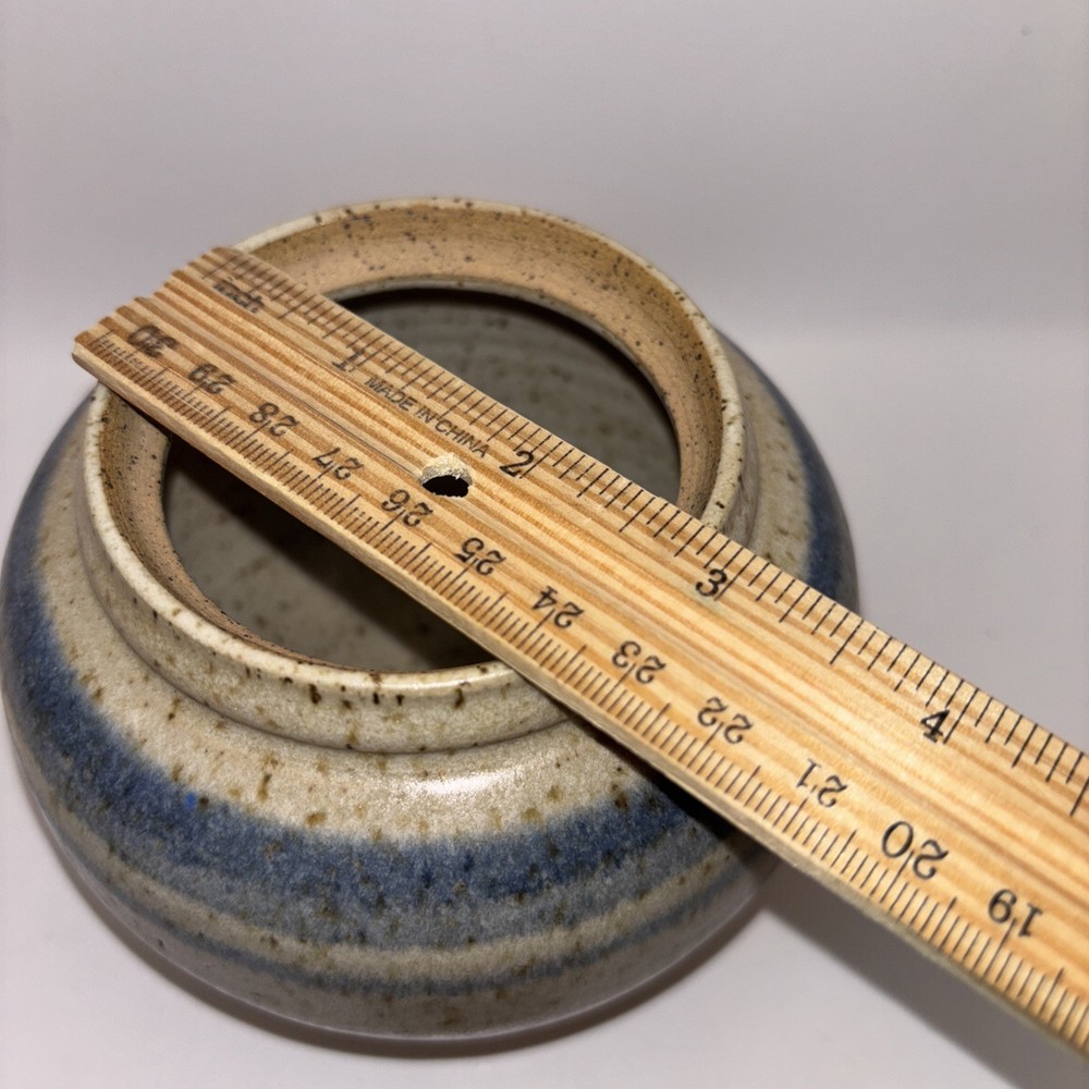 Art Pottery Round Container with Cork Lid~Signed