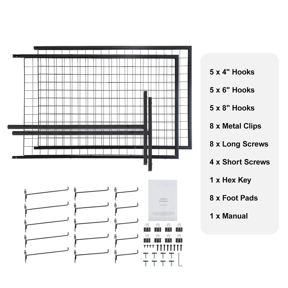 Double-Sided Gridwall Display Rack Tower w/ Hooks for Retail, Craft & Art Shows