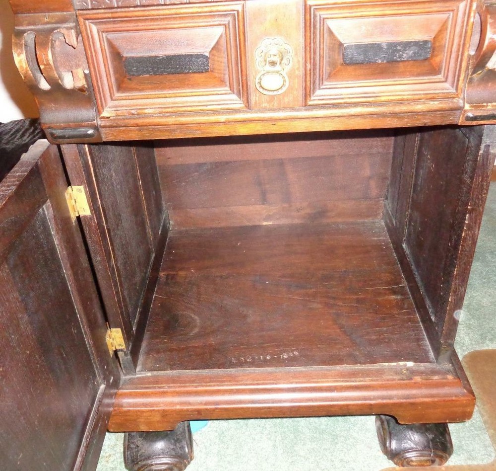 Antique Solid Walnut Partner Desk - EXQUISITE - AMAZING HISTORY - NEEDS TLC